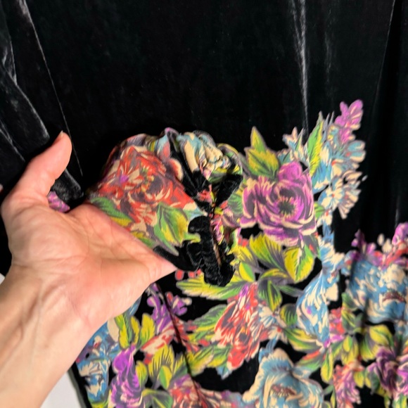 FREE PEOPLE Misha Burnout Navy Floral Velvet Mini Dress - Picture 3 of 4